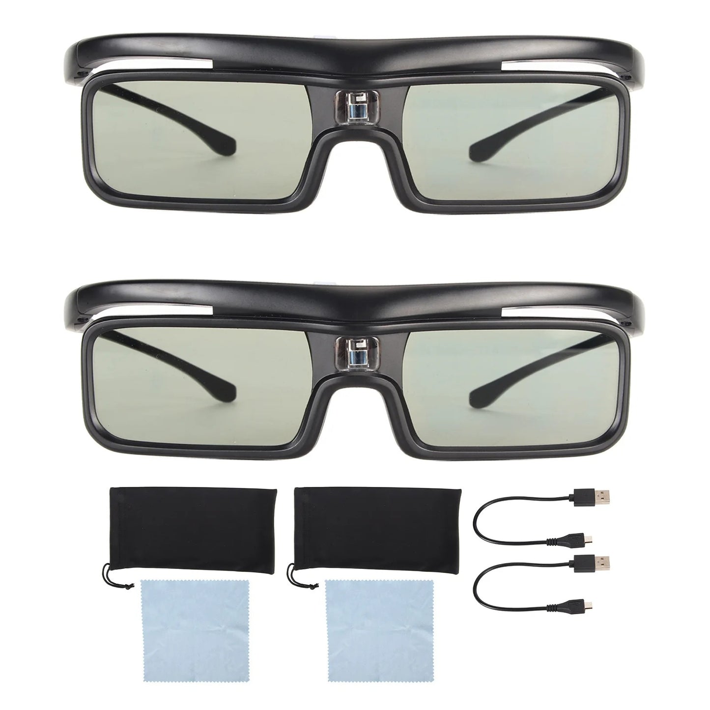 Vision3D Active Shutter 3D Glasses — 144Hz Refresh Rate, 178° Wide Viewing Angle, Rechargeable DLP Link for Home Theater Projectors