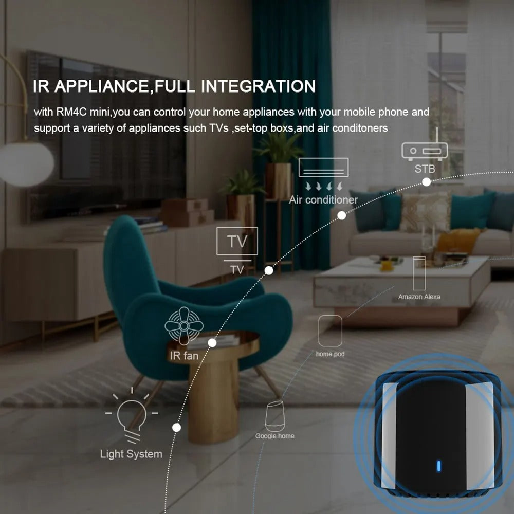 Broadlink RM4c Mini Smart Universal Remote — Control AC, TV & More with Alexa & Google Home