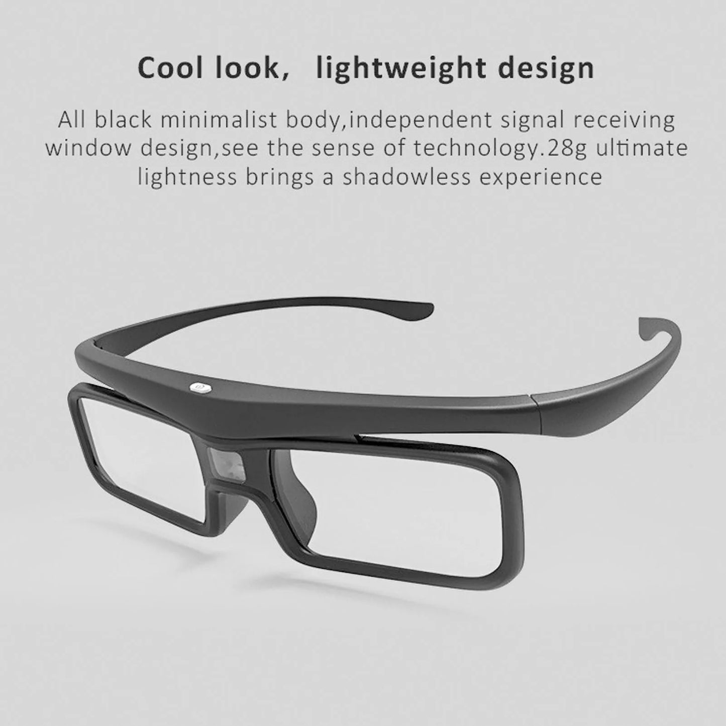 Vision3D Active Shutter 3D Glasses — 144Hz Refresh Rate, 178° Wide Viewing Angle, Rechargeable DLP Link for Home Theater Projectors
